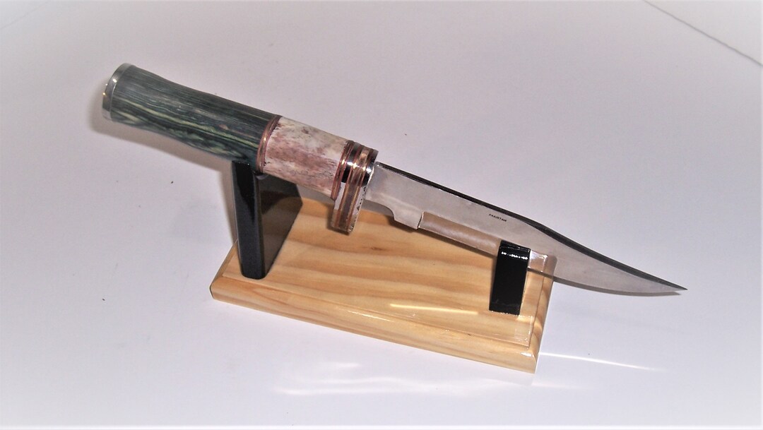 Large Fixed Blade Knife Display Stand Gloss Select Pine Etsy
