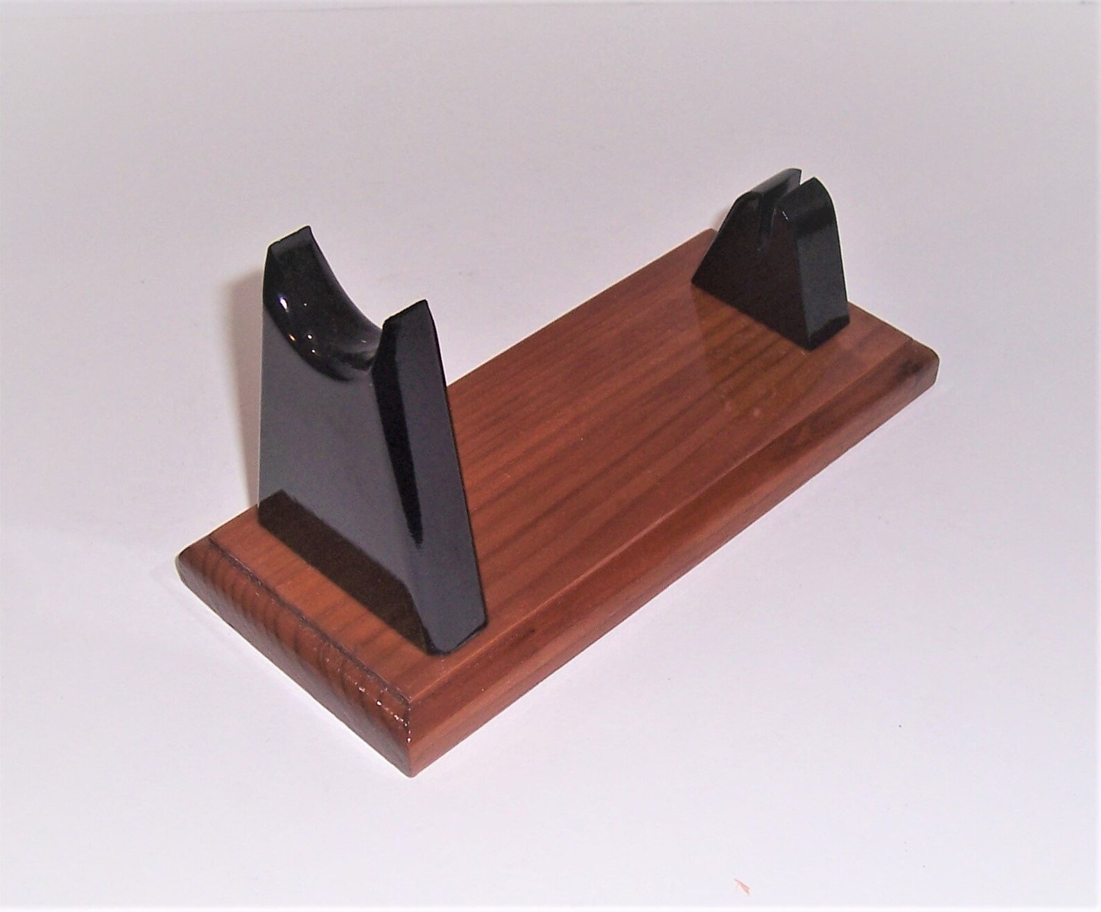 Large Fixed Blade Knife Display Stand Gloss Redwood Base Etsy