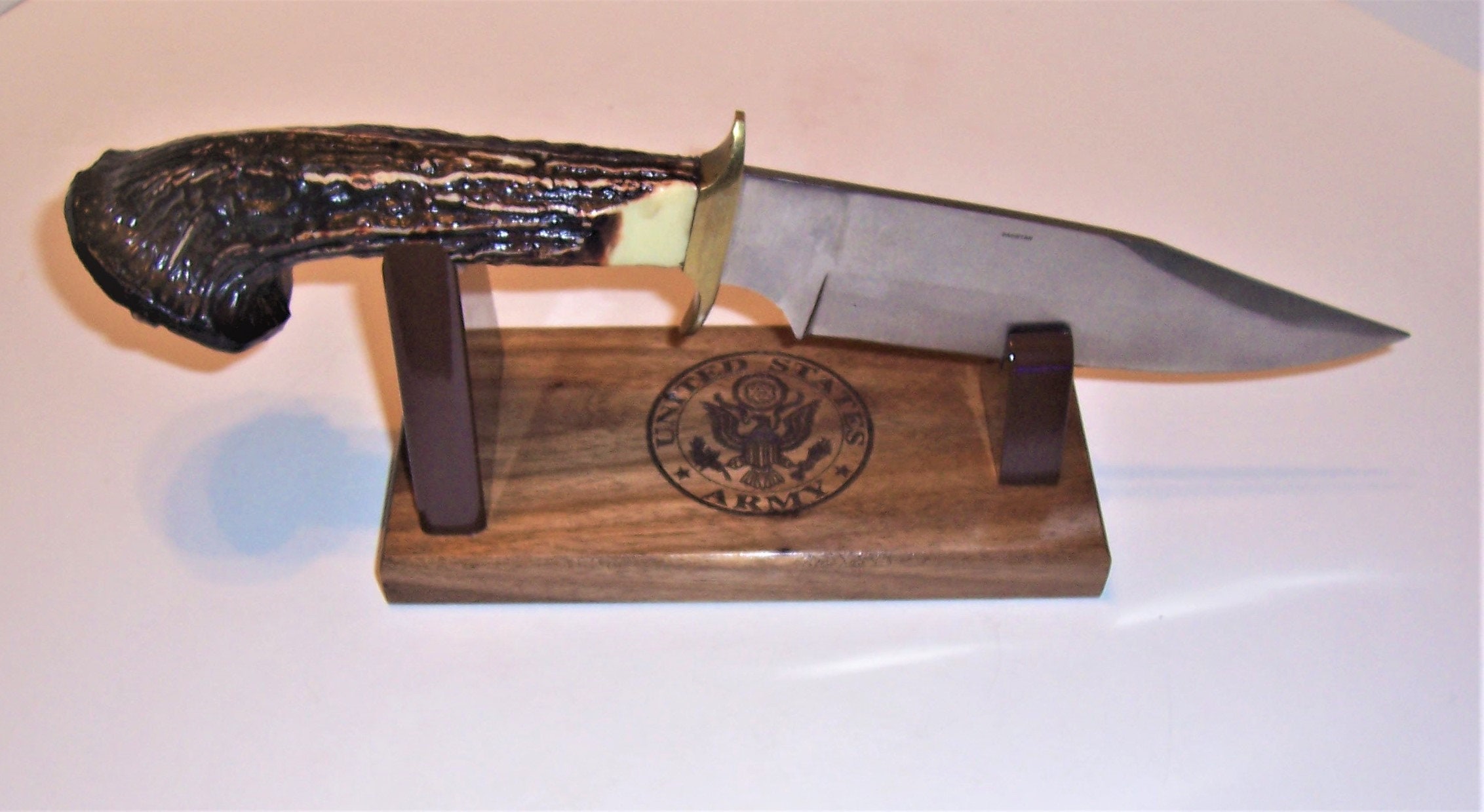 Large Fixed Blade Knife Display Stand Solid Walnut Base With Etsy