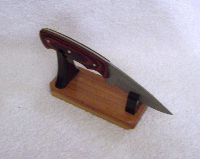 Sm/med. Fixed Blade Knife Display Stand Gloss Redwood Base Etsy