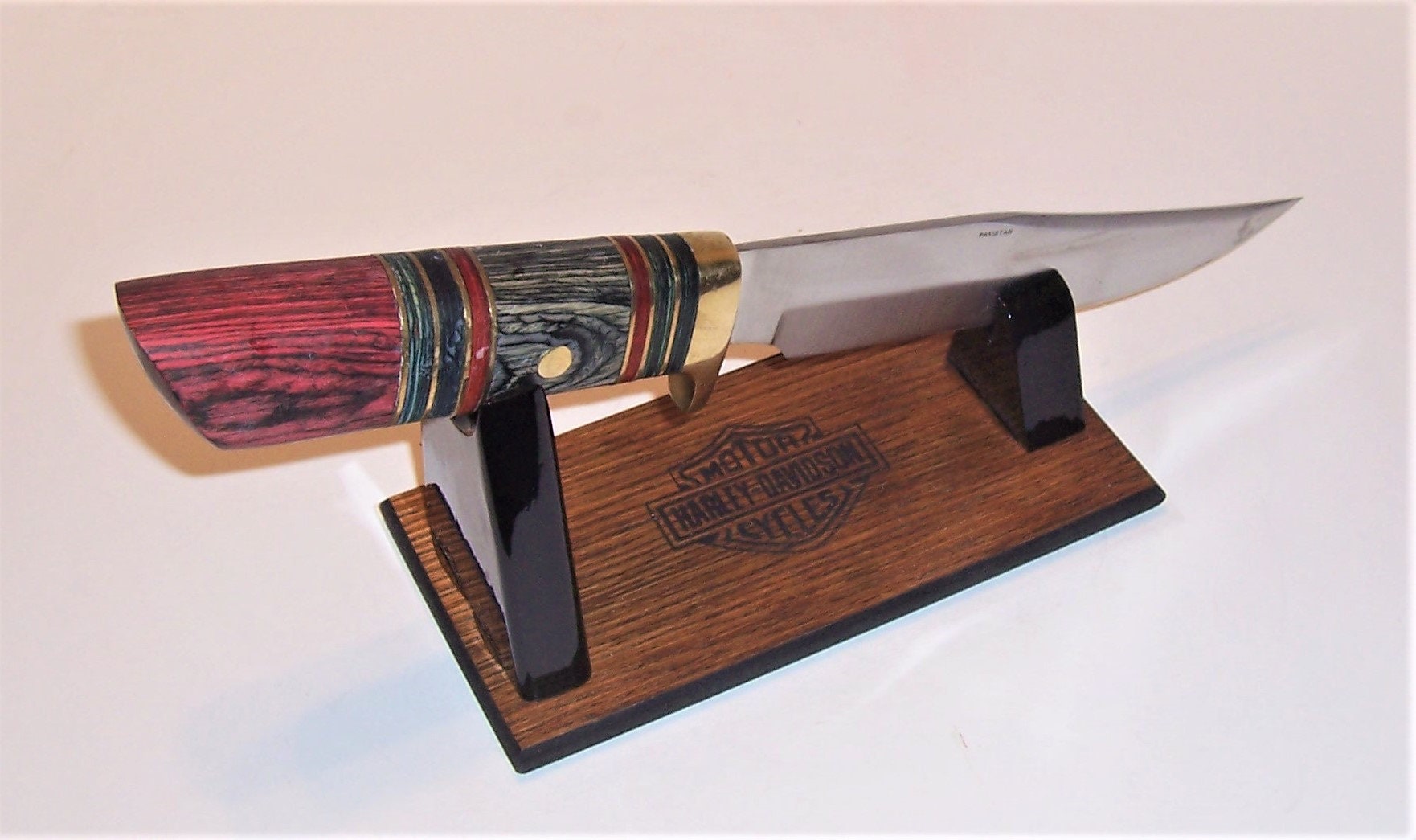 Large Fixed Blade Knife Display Stand Mahogany Melamine Base Etsy