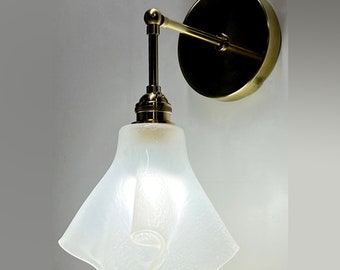 The Handkerchief Wall Sconce with Brass Fittings, Frosted Glass