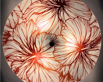The Hibiscus Ceiling Light, in Crimson
