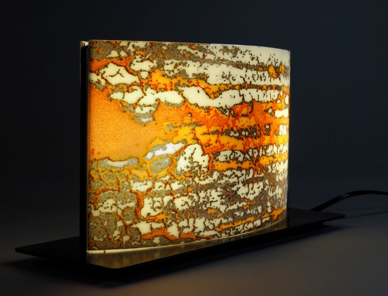 The N2A Table Lamp Kiln Formed Glass Handmade Lamp image 1