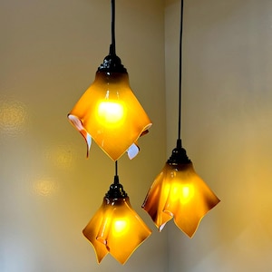 The Handkerchief Pendant Light, Amber Glass
