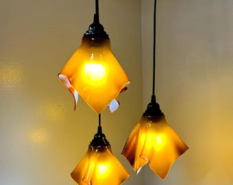 The Handkerchief Pendant Light, Amber Glass