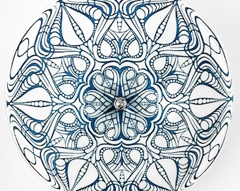 The Nouveau  Ceiling Light, Aventurine Blue