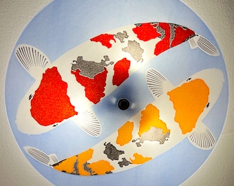The Koi Ceiling Light, Blue Background