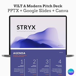Startup Pitch Deck Template | VILT | Google Slides + PowerPoint + Canva | Light + Dark