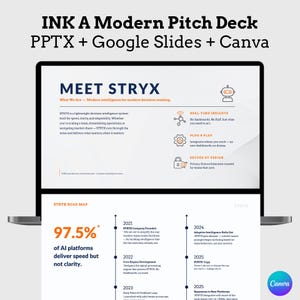Tech + SaaS Pitch Deck Template | INK | Google Slides + PowerPoint + Canva | Light + Dark