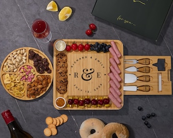 Personalized Bamboo Charcuterie Board, Engraved Cheese Board, Wedding Gift