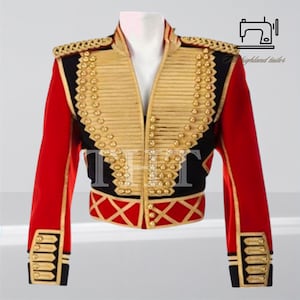 Michael Jackson Inspired Military Jacket: Gold Braided Hussar Coat