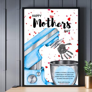 Moederdag, Handafdruk Knutselen, Afdrukbare Handafdruk, Handafdruk Keukenmixer, Knutselen Voor Peuters, Cadeau voor moeder, Moederdag Knutselen Kleuterschool, DIY