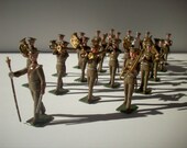 Britain 39 s Full US Military Band No 1302 Antique Hollow Cast Lead Toy Soldiers Hand Painted England RARE Set Hard to find condition