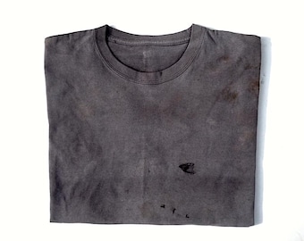 Vintage T Shirt Worn Distressed Stained Faded / Work Wear / Labor / Authentic
