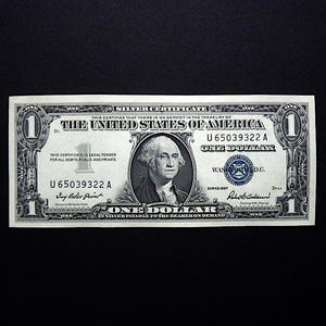 1957 Silver Certificate Blue Seal US Paper Note / Not Graded Not Certified / CRISP Clean Uncirculated Collectible Condition / US Paper Money