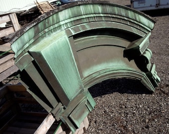 Vintage Architecture Salvage / MASSIVE Copper Dormer Section / Copper Patina / Weathered Distressed Copper Metal Work / Carnegie Mansion NY