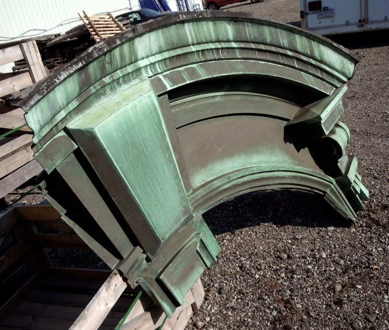 Vintage Architecture Salvage / MASSIVE Copper Dormer Section / Copper Patina / Weathered Distressed Copper Metal Work / Carnegie Mansion NY image 1