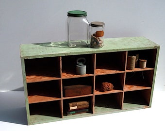 Vintage Cubby Cabinet / Storage Organization / Vintage Wood Shelf / Handmade / Vintage Storage / Display Shelf / Rustic Cottage / Home Decor