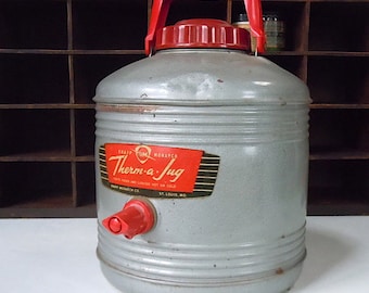 Vintage Therma Jug Water Food Container / Water Jug / Food Storage / Storage Decor / Old Metal Jug / Vintage Thermos / Bakelite