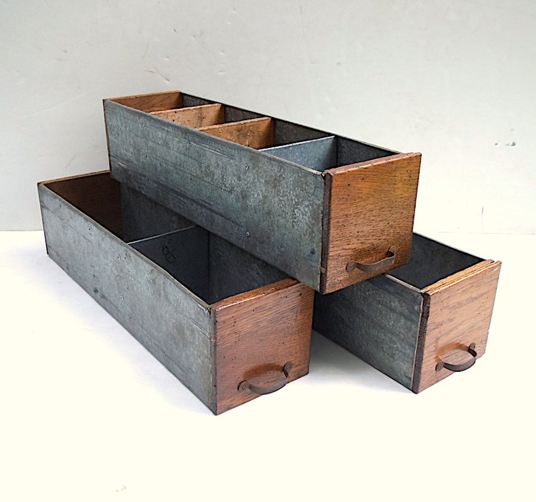 3 Vintage Hardware Store Bins / Duluth Handles / Storage Etsy