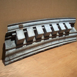 Vintage Industrial Metal Architectural Artifact / Architectural Tinwork / Architectural Salvage / Tin Arch Section / Industrial Decor