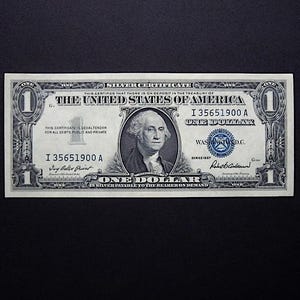 1957 Silver Certificate Blue Seal US Paper Note / Not Graded Not Certified / CRISP Clean Uncirculated Collectible Condition / US Paper Money