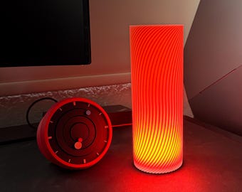Lámpara de pilar RGB en espiral / Lámpara LED moderna impresa en 3D con control remoto / Iluminación ambiental para escritorio y habitación