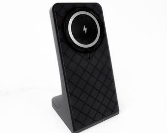 Soporte Diamond MagSafe / Base de carga inalámbrica magnética / Cargador rápido de 15W 25W / Accesorio de escritorio geométrico arquitectónico para oficina