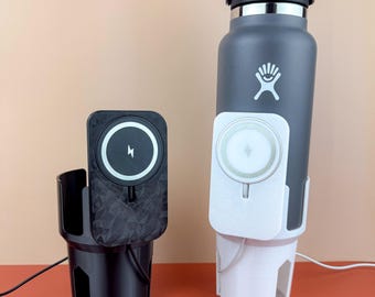 Adaptador universal para portavasos de 3" con cargador MagSafe de 15 W / Compatible con Hydroflask, Stanley, Yeti, Starbucks / Soporte para vaso de coche