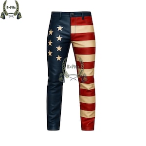 Handmade American Flag Leather Pants: Biker, Festival, Western Style