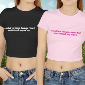 Baby Tee Funny Feminist Shirt Flirty Y2K Crop Top Anti Male Gaze Tee for Women Hot Girl Summer Shirt Gift for Cool Girl Friend