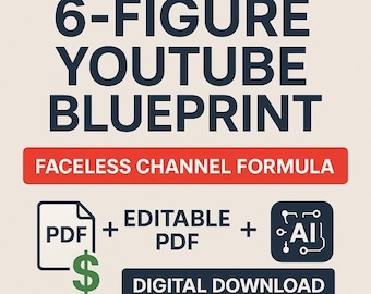 Masterclass de YouTube / Guía para canales sin rostro de 6 cifras / Monetización, SEO, herramientas de IA / Descarga digital