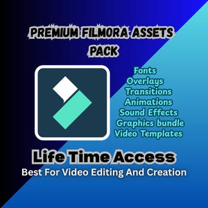 Wondershare Filmora Premium Asset Pack | After Affects, CapCut Editing Assets, Presets, Stock Video, Sound Affects, LUTs, Animation and more