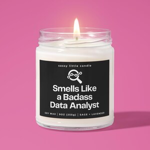 Badass Data Analyst Candle, Funny Data Analysis Scented Soy Wax Candle, Data Analytics  Data Scientist Statistics Database Graduation Gift