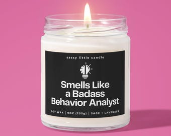 Badass BCBA Candle, Board Certified Behavior Analyst Gifts, BCBA Gifts, BCBA Christmas Gift, Aba Applied Behavior Analysis Therapist Candle