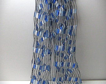 Vintage - Scarf Genius by The Goodbead - Blue, White & Black - Convertible Scarf - 2000's