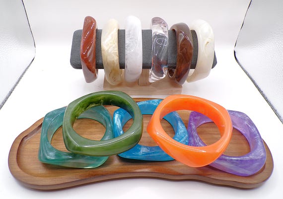 Multi-Colored Chunky Exaggerated Acrylic Resin Ba… - image 3