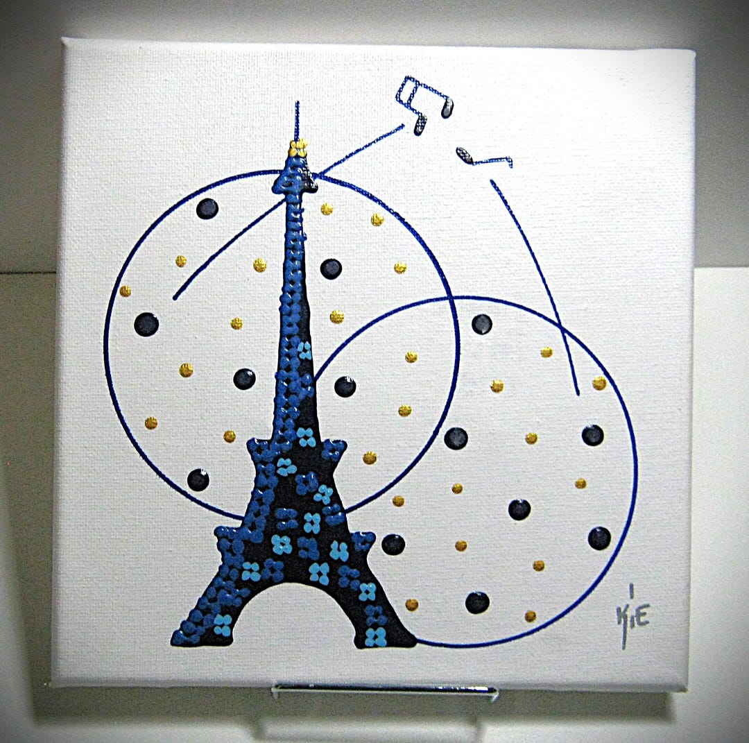 Painting on Canvas - Eiffel Tower - Paris - Signed by Artist; Size: 7. ...