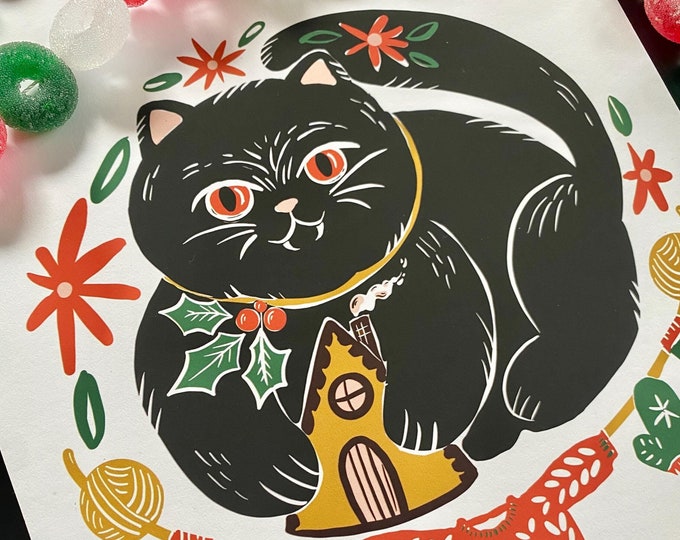 Yule Cat Print, Iceland Yule Cat, Yule Cat Art, Yule Cat Gift ...