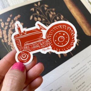 Red Tractor Sticker, Tractor Birthday, Vinyl Sticker, Stocking Stuffer, Farm Tractor Party Favor, Cute Sticker, Gift Under 5, Kids Sticker