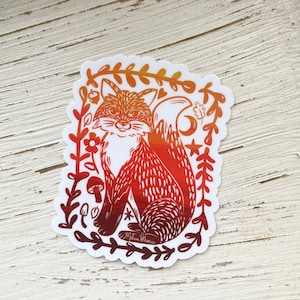 Fox Sticker, Woodland Sticker, Cute Fox Sticker, Fox Art, Fox Illustration, Cute Sticker, Red Fox, Fox Lover, Animal Sticker, Art Sticker