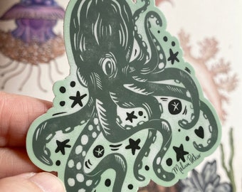 Octopus Sticker, Octopus Vinyl Sticker, Octopus Lover, Love Octopus, Sea Sticker, Ocean Sticker, Beach Sticker, Pacific Northwest Sticker