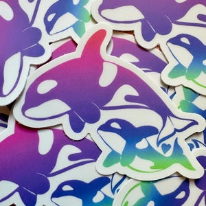 Orca Sticker, Mommy and Me Sticker, Killer Whale Sticker, Whale Sticker, PNW Sticker, Ocean Sticker, Pacific Northwest Orca