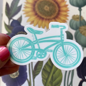 Bicycle Sticker, Retro Bicycle Sticker, Vinyl Sticker, Water Bottle Sticker, Bike Sticker, Gift for Bike Rider, Cruiser Bike, Bike Sticker