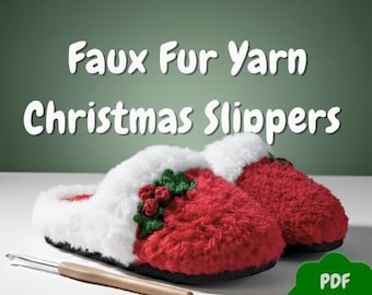 CROCHET PATTERN | Christmas Slippers | Festive Holiday DIY Project | Digital Download