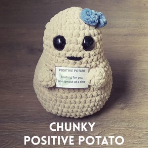 Positive Kartoffel, Häkelmuster, emotionale Unterstützung, einfach zu lesen, Amigurumi, Geschenk für den Knebel, jeden Anlass, , Basteln, handgemachtes Geschenk