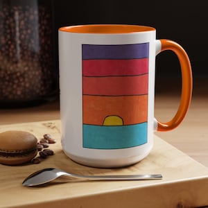 Sunset Art Mug – Inspirational Coffee Cup with Quote – “Endings Can Be Beautiful Too” –  Ceramic Mug for Artists & Dreamers - 11oz or 15oz