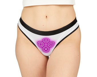 Playful Fun Thong Gamer Women Thongs Cute Underwear Gift for Gamers Lingerie for Her Fun Anniversary Gift