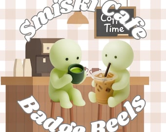 Handmade Resin Smiski-Inspired "Drinks" Badge Reels
